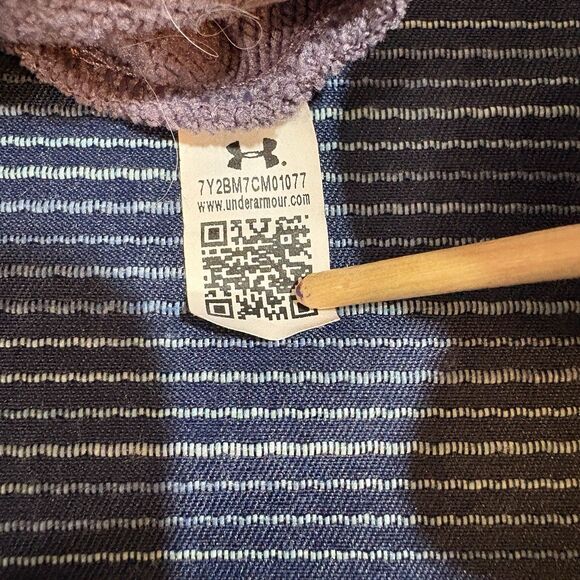 Under Armour Hoodie Womens L Purple Tech Terry Logo Athleisure Pullover Gym - Picture 7 of 11